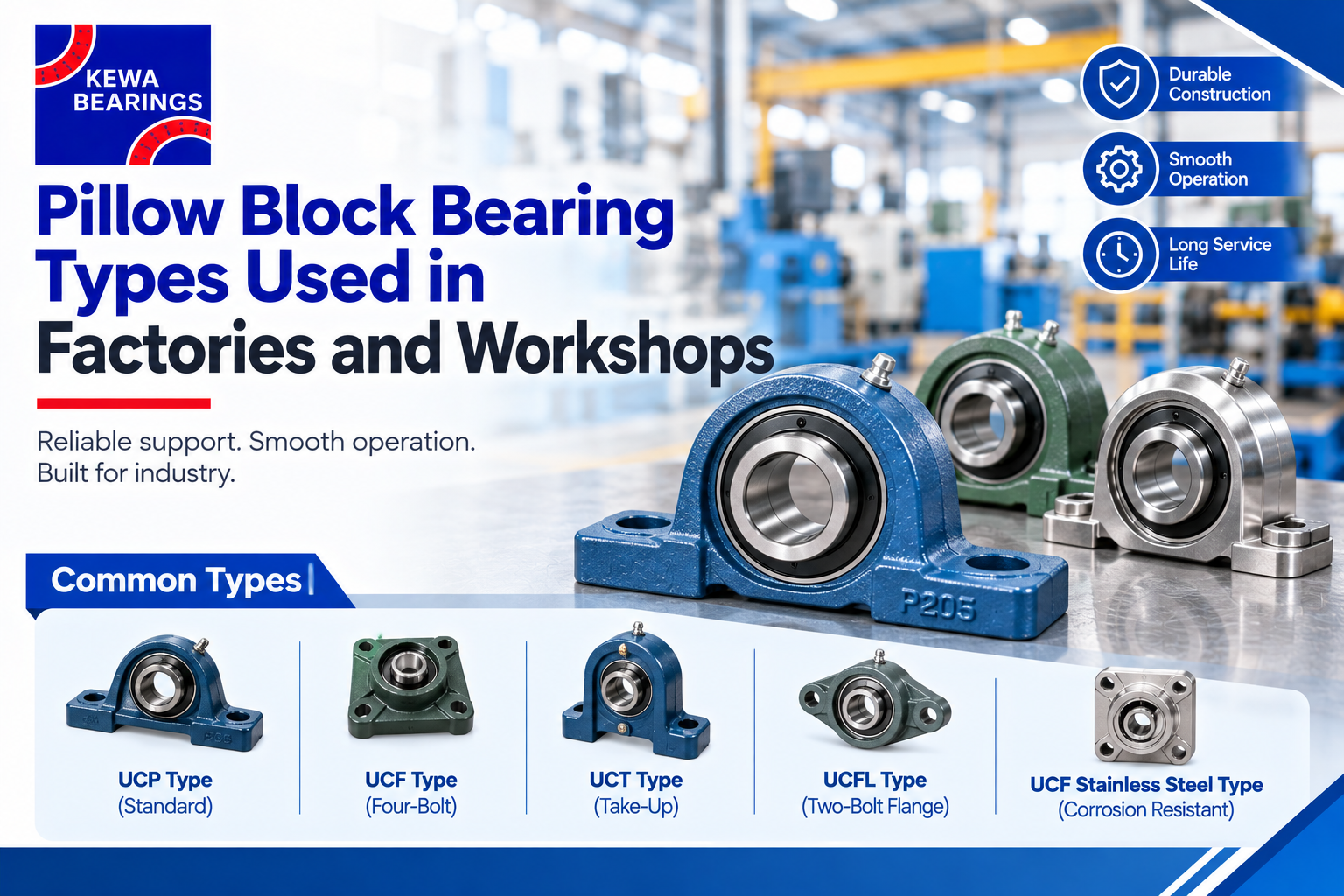 Pillow Block Bearing Types Used in Factories and Workshops